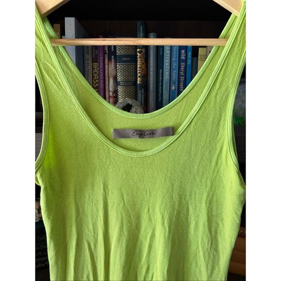 NWOT Enza Costa Silk Blend Tank Mini Dress In Kiwi Green Size Medium - Picture 4 of 5